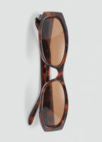 Rectangular Frame Sunglasses Chocolate
