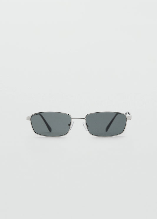Rectangular Metal Frame Sunglasses Silver