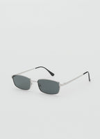 Rectangular Metal Frame Sunglasses Silver
