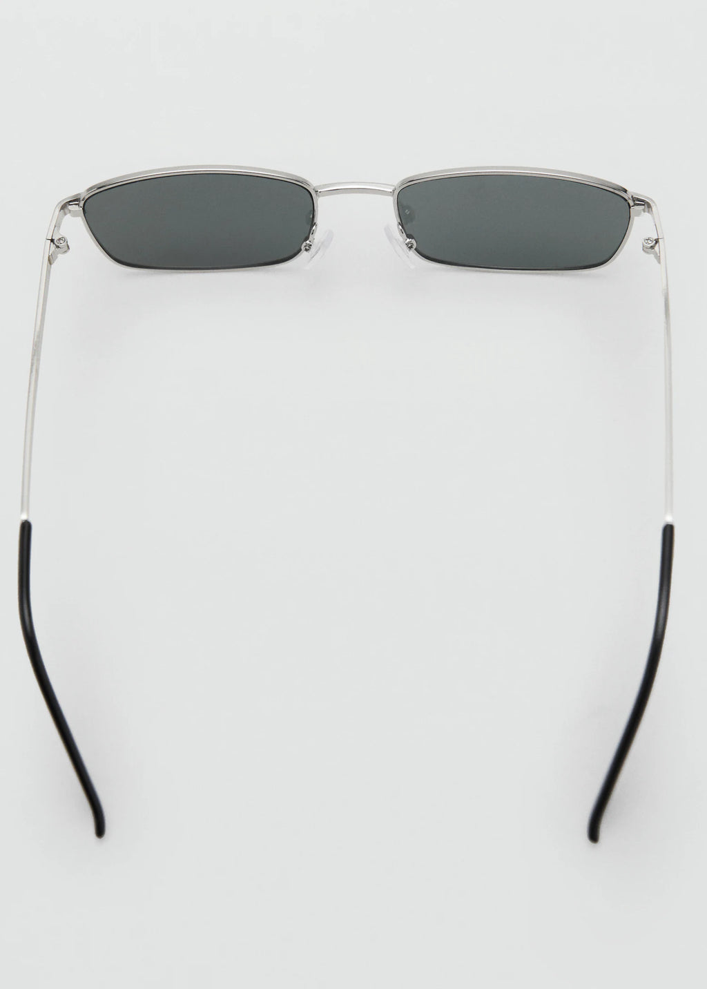 Rectangular Metal Frame Sunglasses Silver
