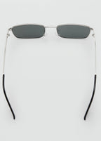 Rectangular Metal Frame Sunglasses Silver