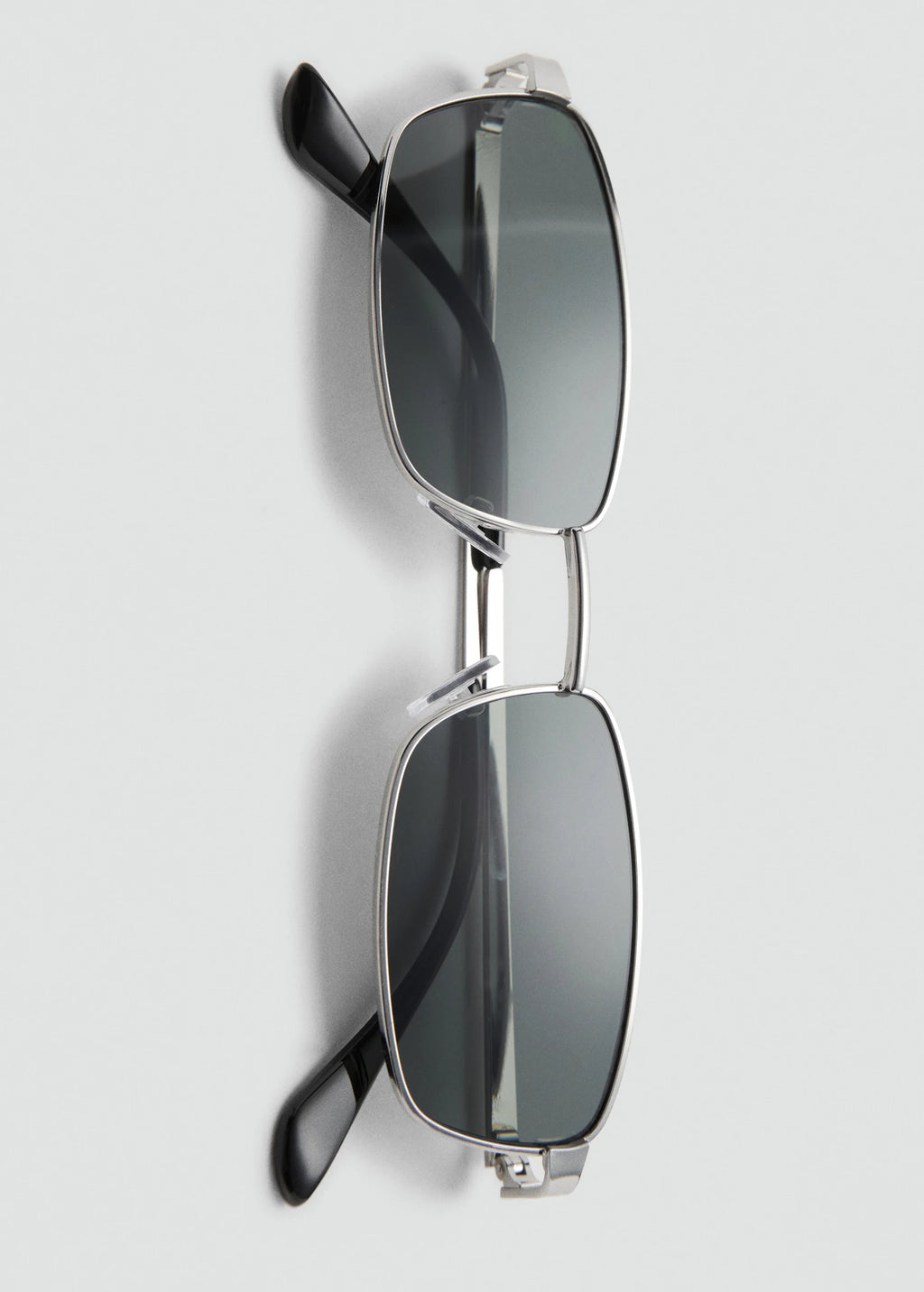 Rectangular Metal Frame Sunglasses Silver