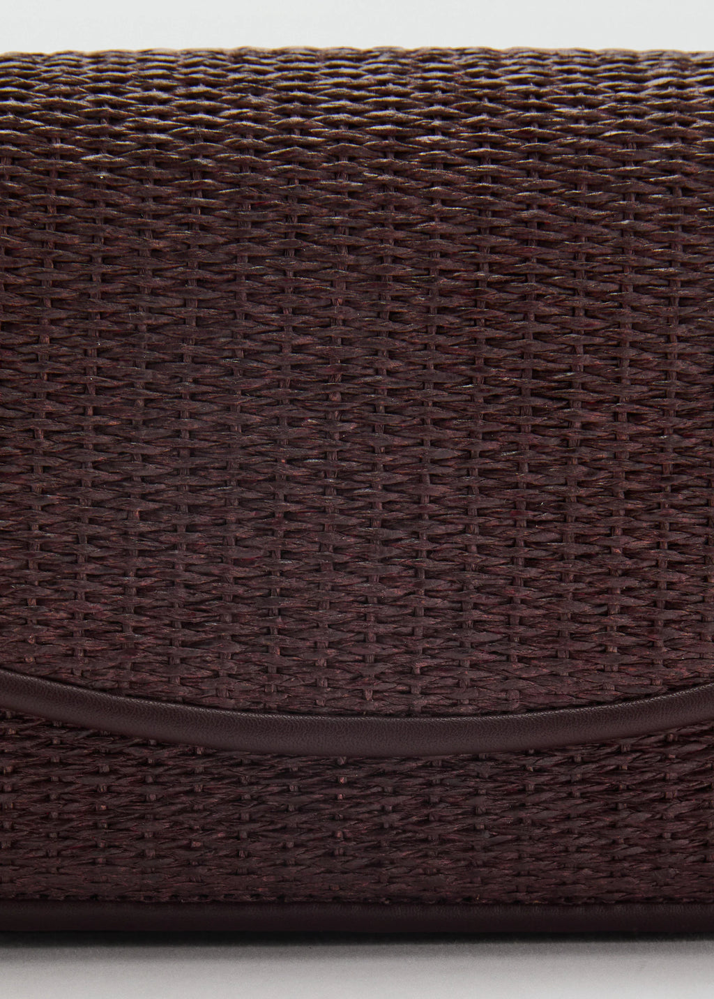 Raffia Shoulder Bag With Flap Chocolate