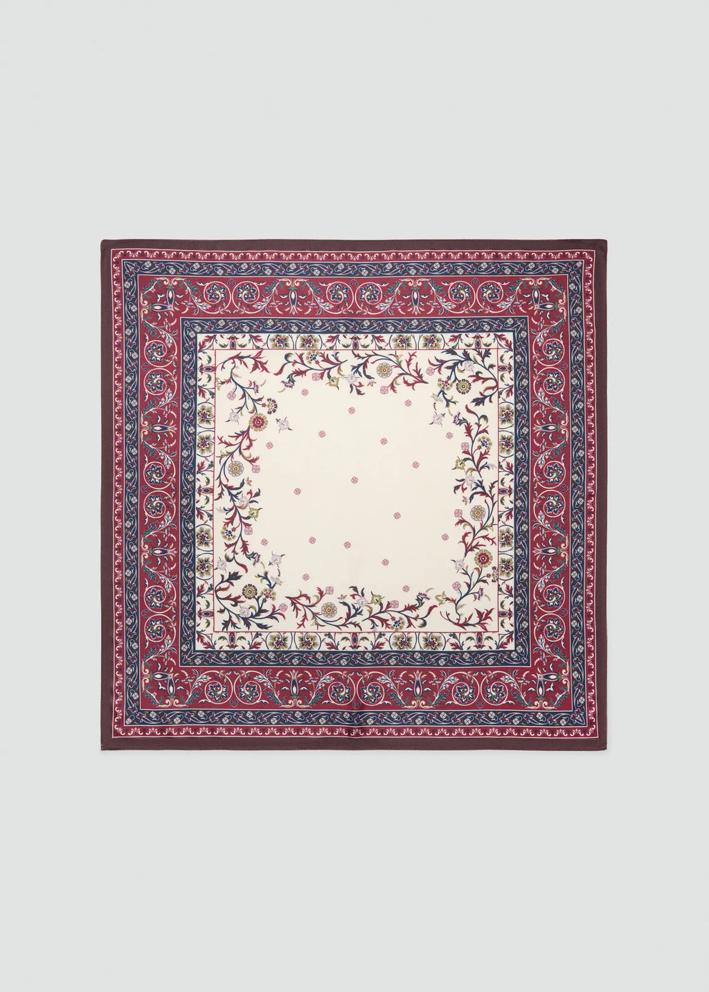 Printed Satin Scarf Navy