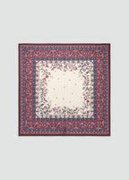 Printed Satin Scarf Navy