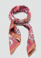 Printed Satin Scarf Red