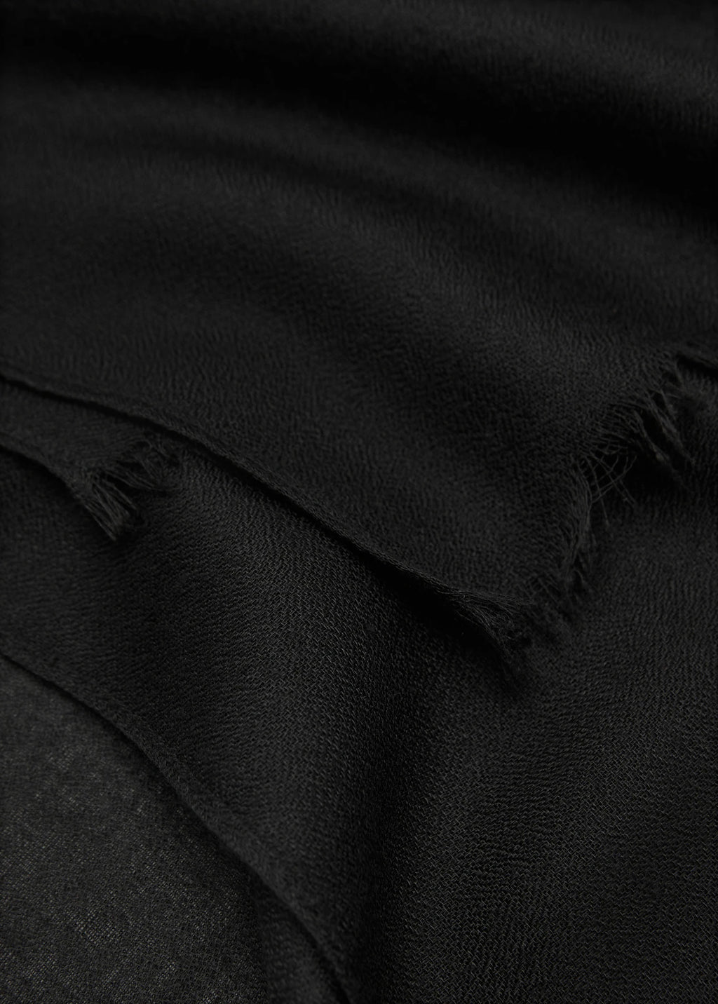 Plain Shawl With Frayed Ends Black