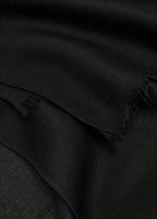 Plain Shawl With Frayed Ends Black