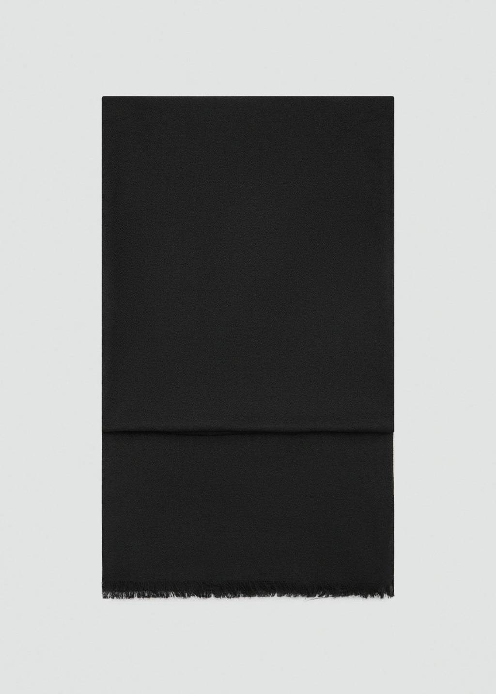 Plain Shawl With Frayed Ends Black