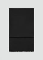 Plain Shawl With Frayed Ends Black