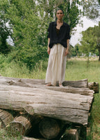 Plain Shawl With Frayed Ends Ecru