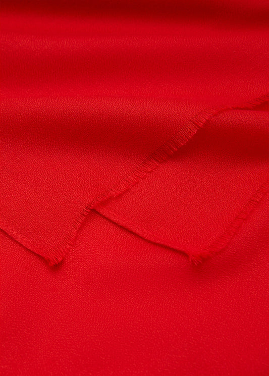 Plain Shawl With Frayed Ends Red