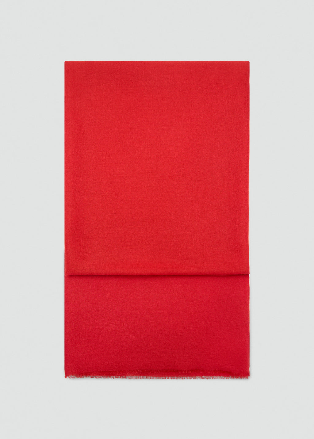 Plain Shawl With Frayed Ends Red