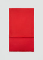 Plain Shawl With Frayed Ends Red