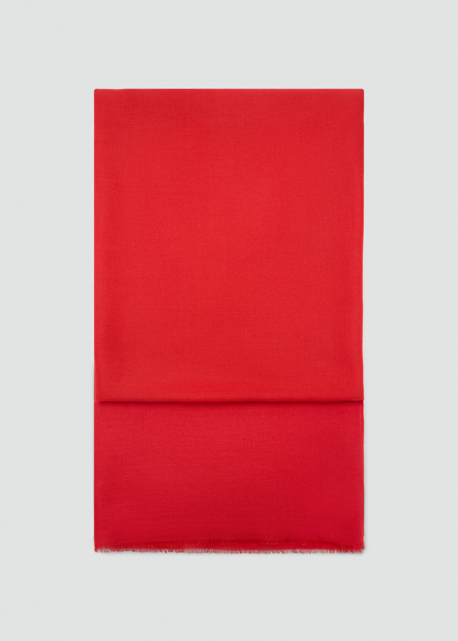 Plain Shawl With Frayed Ends Red