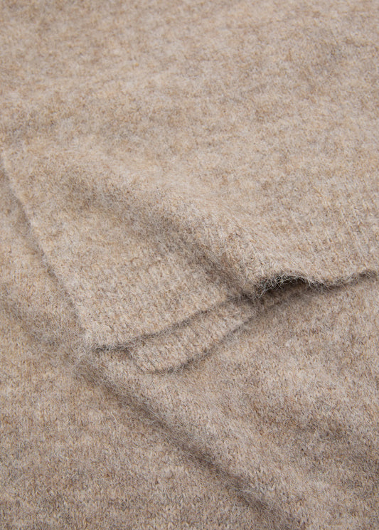 Plain Knitted Scarf Medium Brown