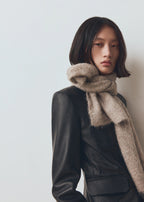 Plain Knitted Scarf Medium Brown