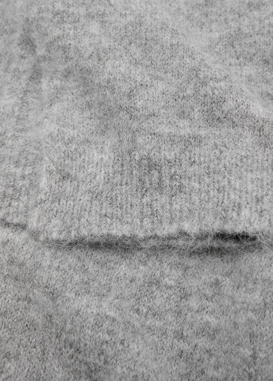 Plain Knitted Scarf Medium Heather Grey