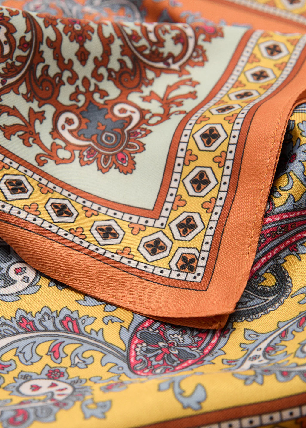 Paisley Satin Scarf Khaki