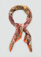 Paisley Satin Scarf Khaki