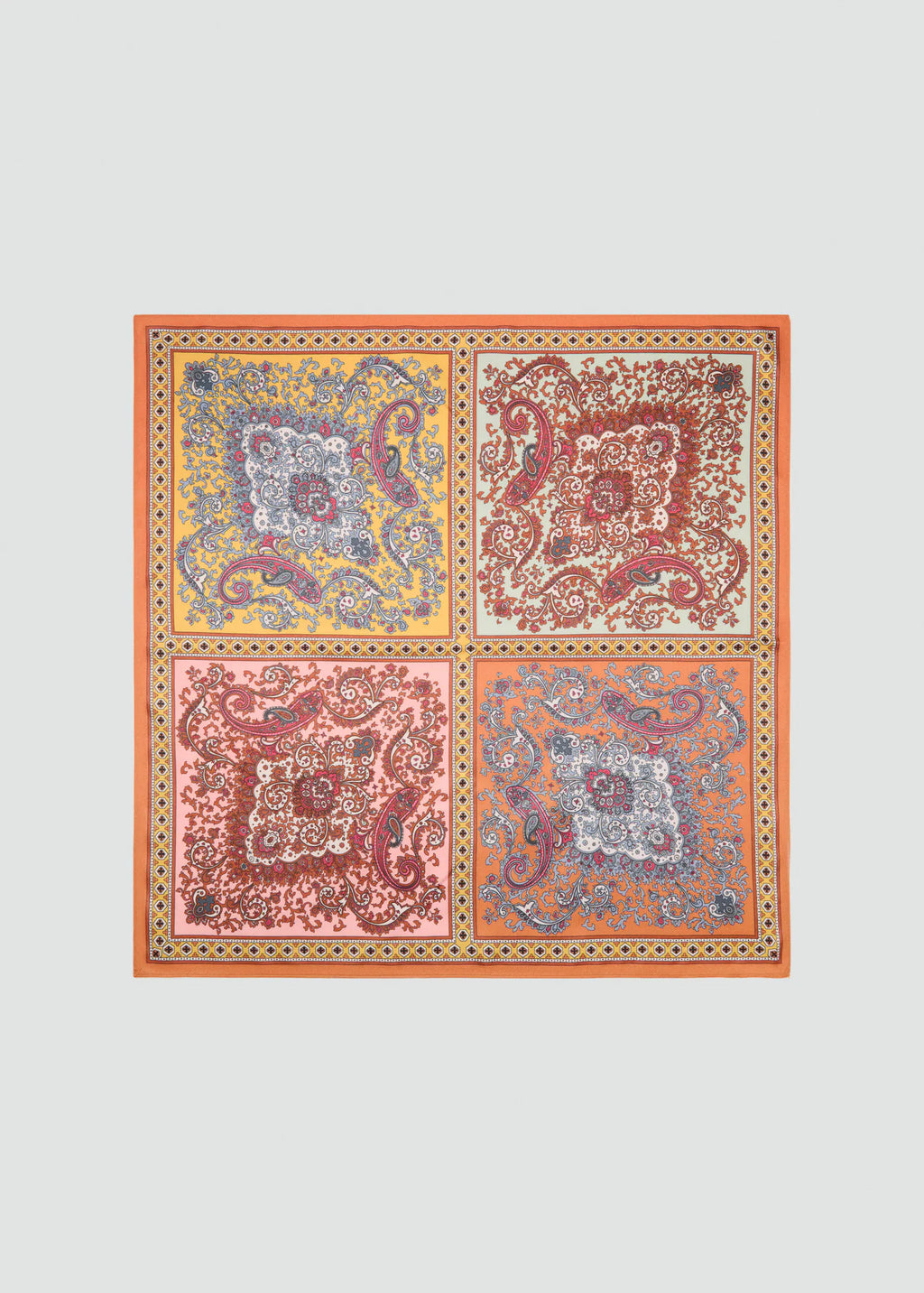 Paisley Satin Scarf Khaki