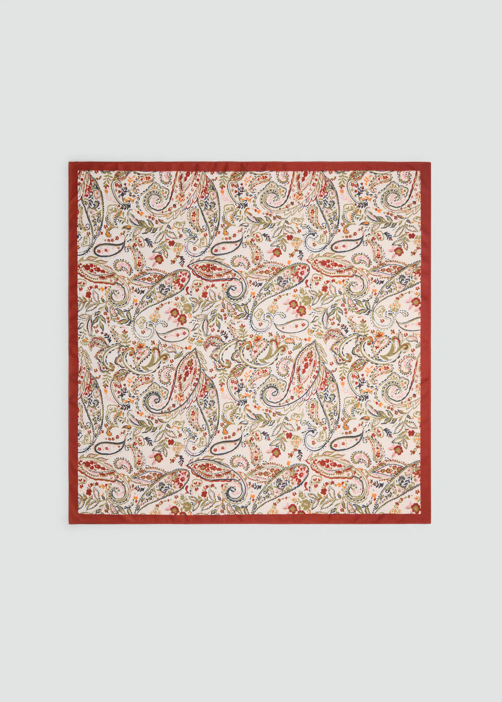 Paisley Satin Scarf Burnt Orange