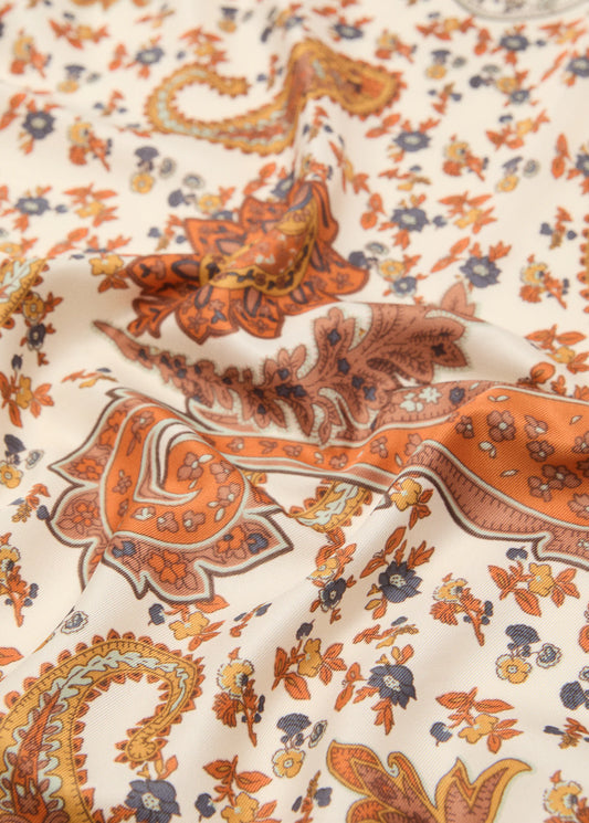 Paisley Satin Scarf Orange
