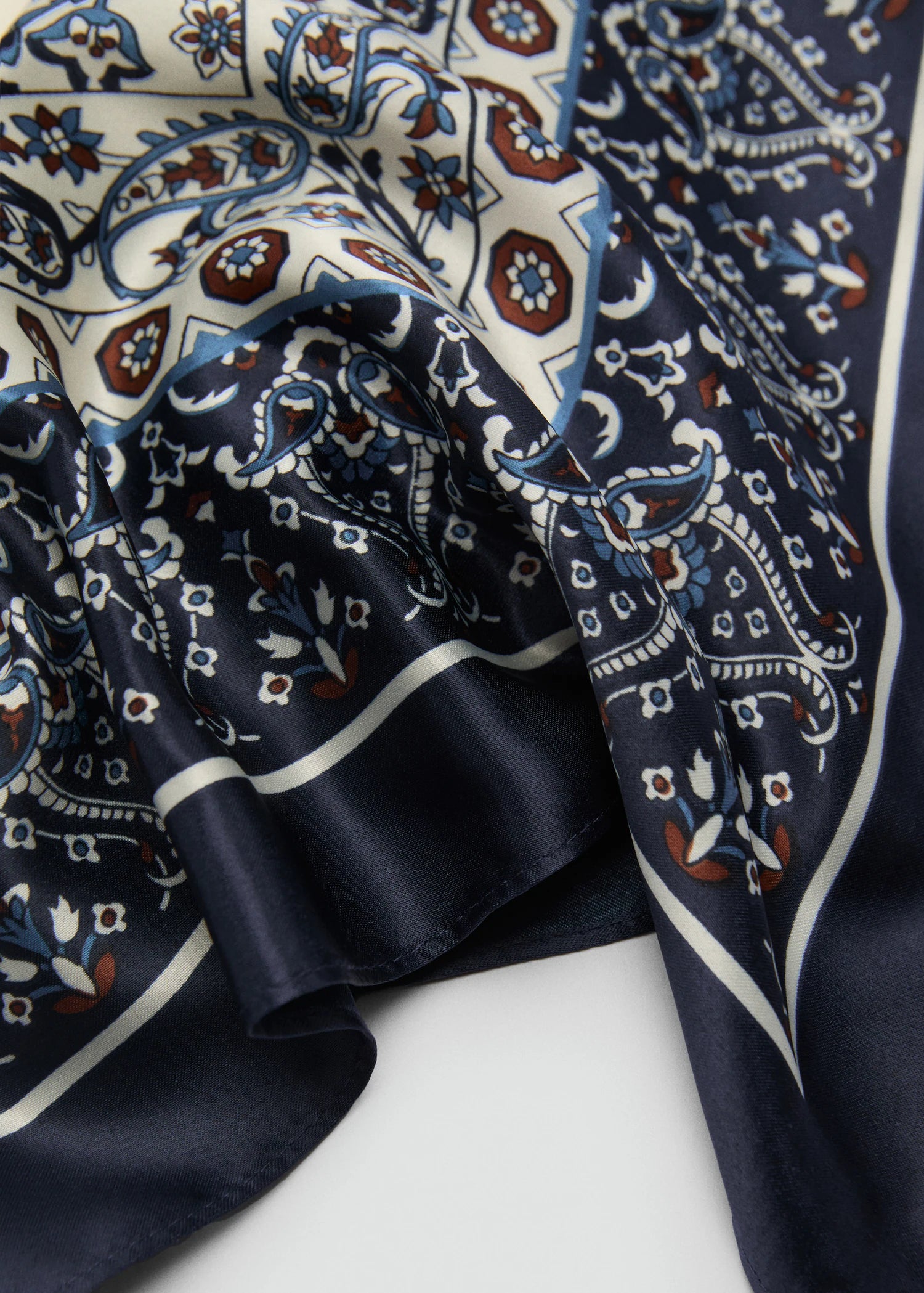 Paisley Print Scarf Dark Navy