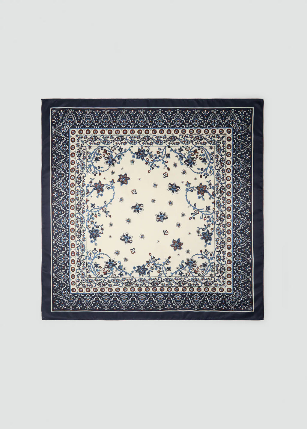 Paisley Print Scarf Dark Navy