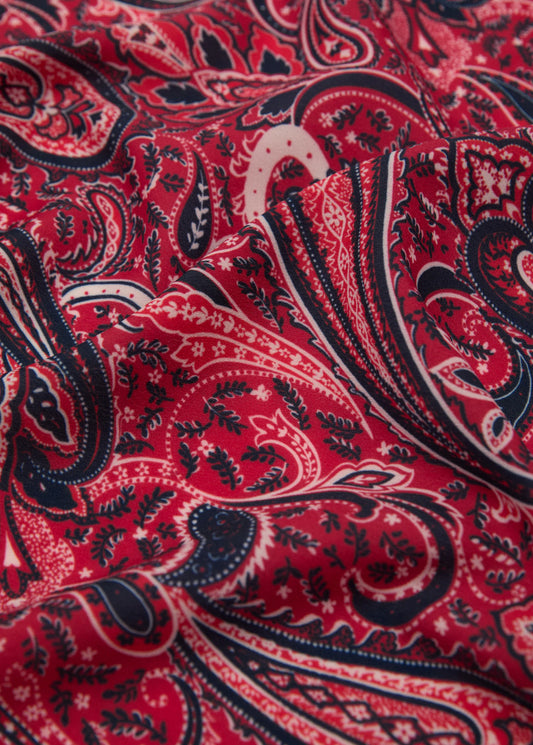 Paisley Print Scarf Red
