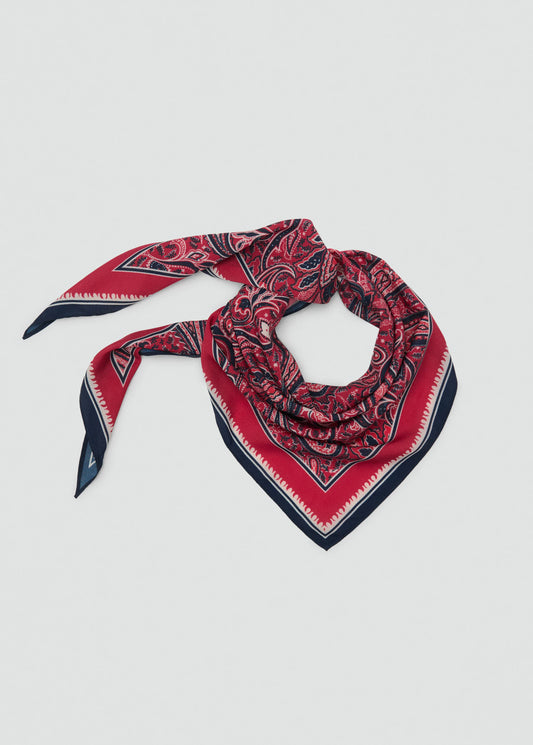 Paisley Print Scarf Red