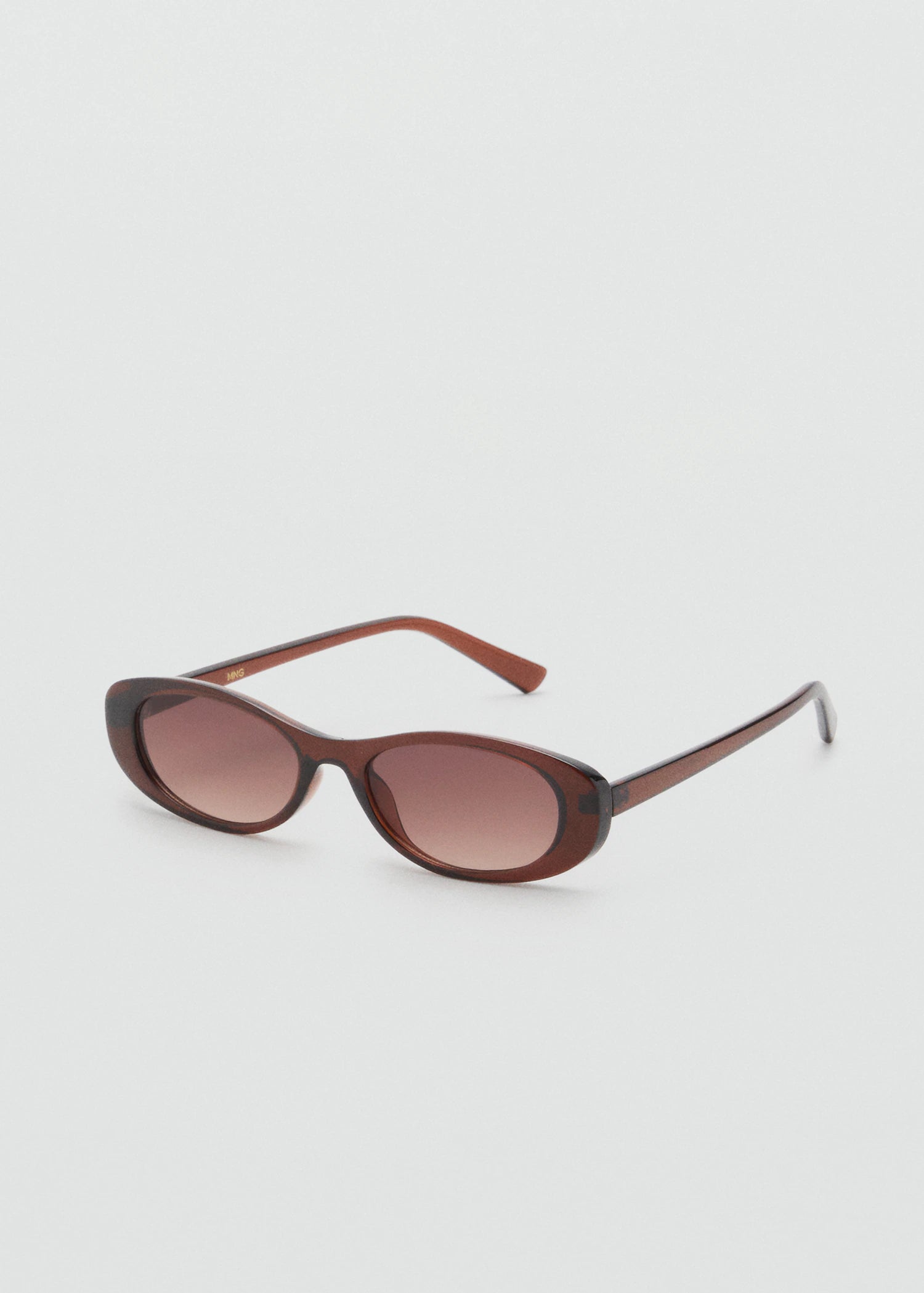 Oval Frame Sunglasses Brown