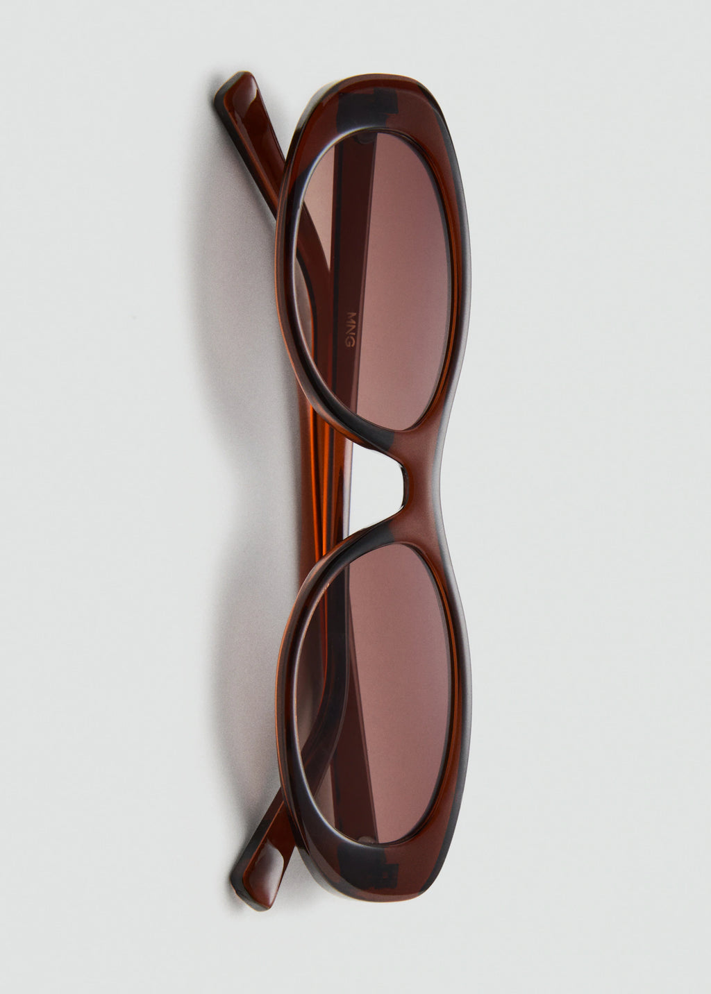 Oval Frame Sunglasses Brown