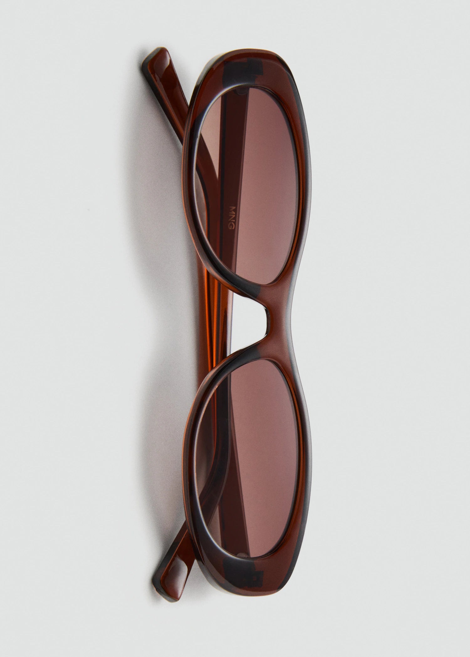Oval Frame Sunglasses Brown