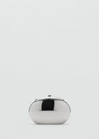 Oval Clutch Bag Silver
