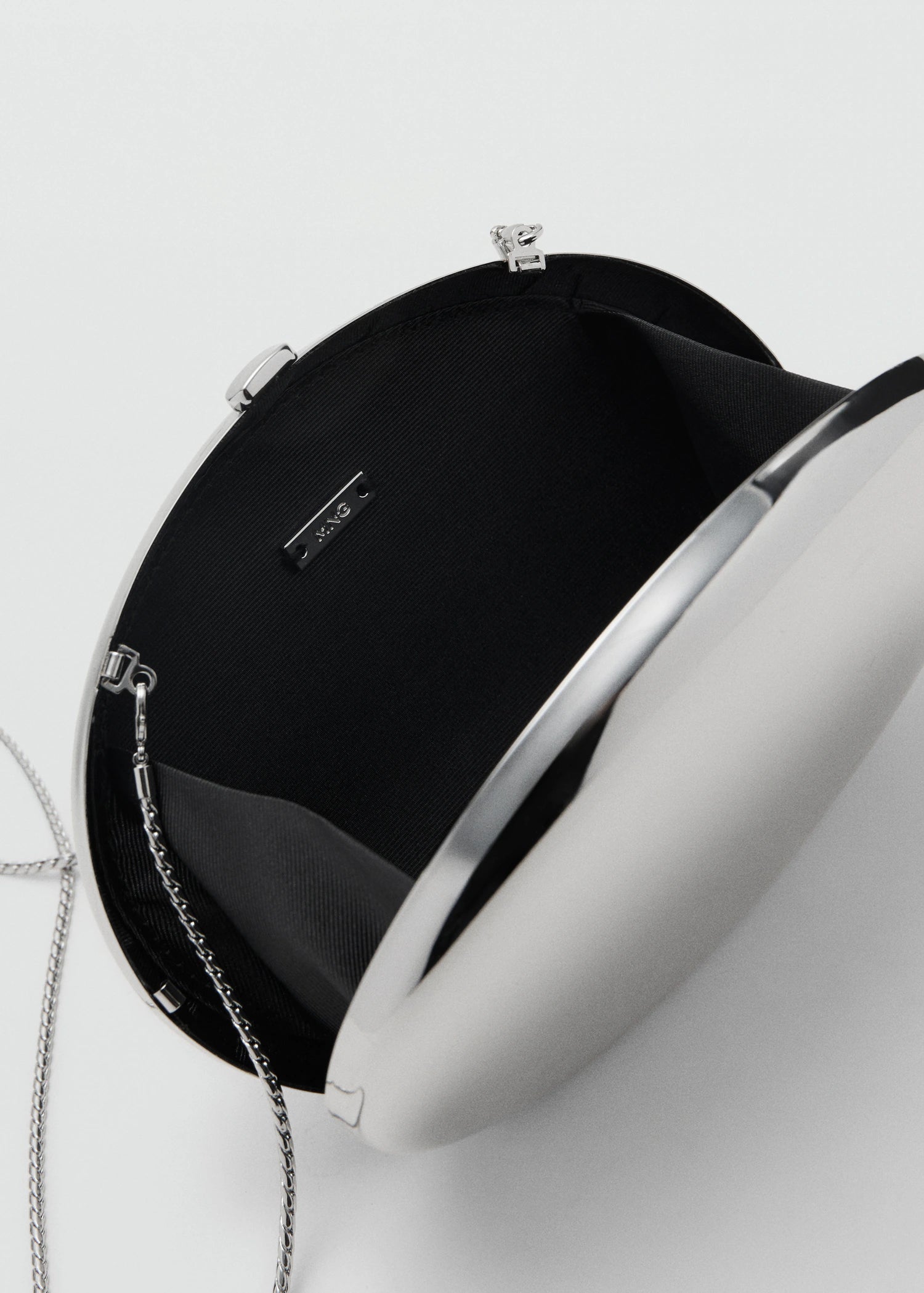 Oval Clutch Bag Silver