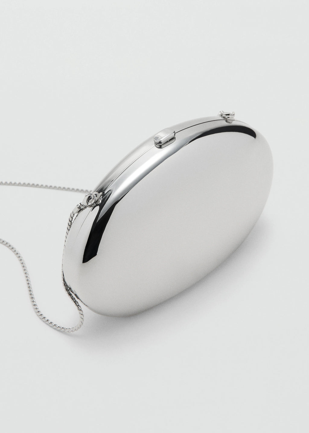 Oval Clutch Bag Silver