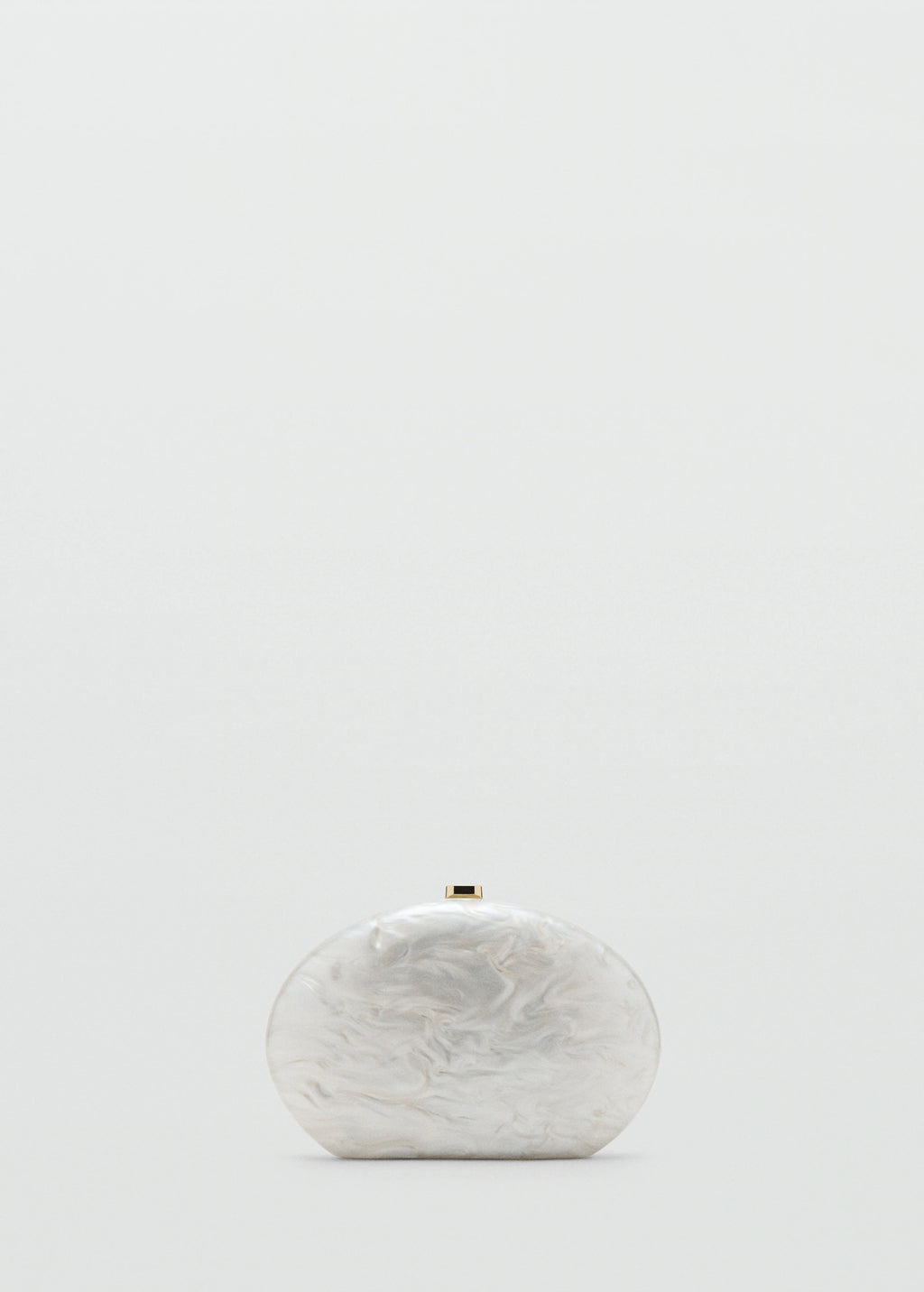 Oval Clutch Bag Ivory White