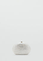 Oval Clutch Bag Ivory White