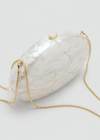 Oval Clutch Bag Ivory White