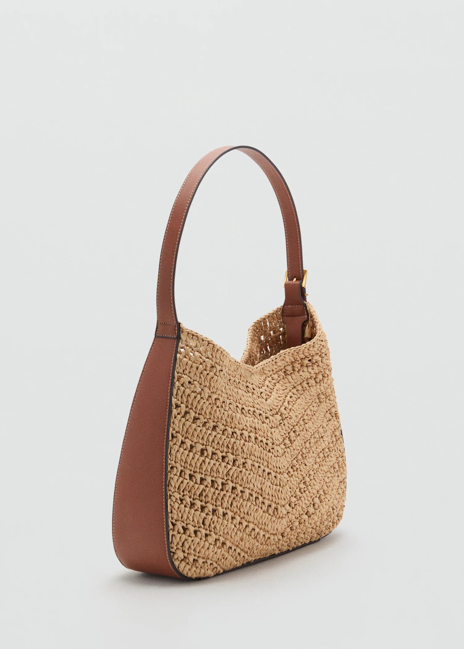 Natural Fibre Shoulder Bag Leather