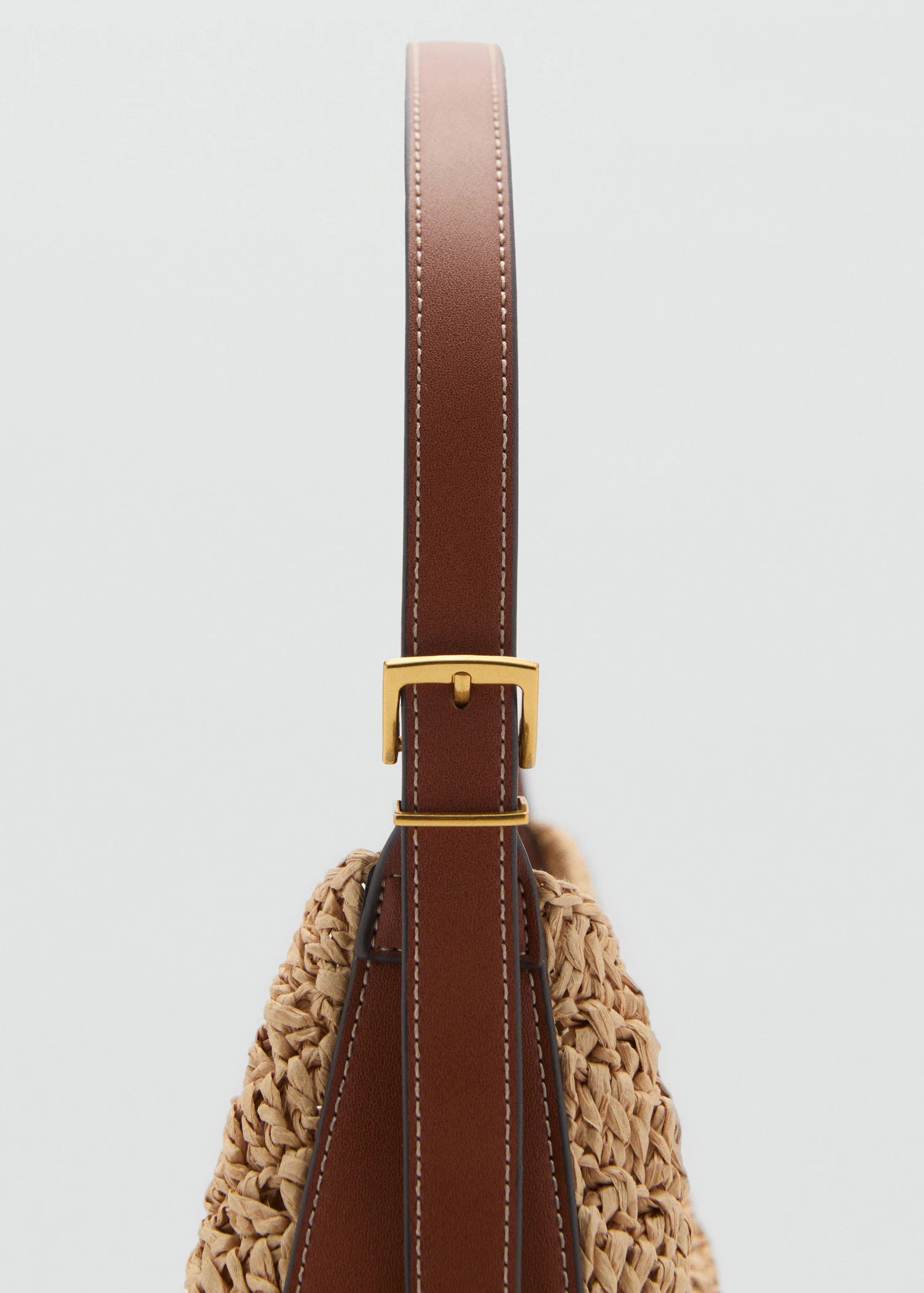 Natural Fibre Shoulder Bag Leather