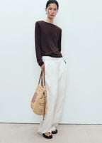 Natural Fibre Shopper Bag Leather