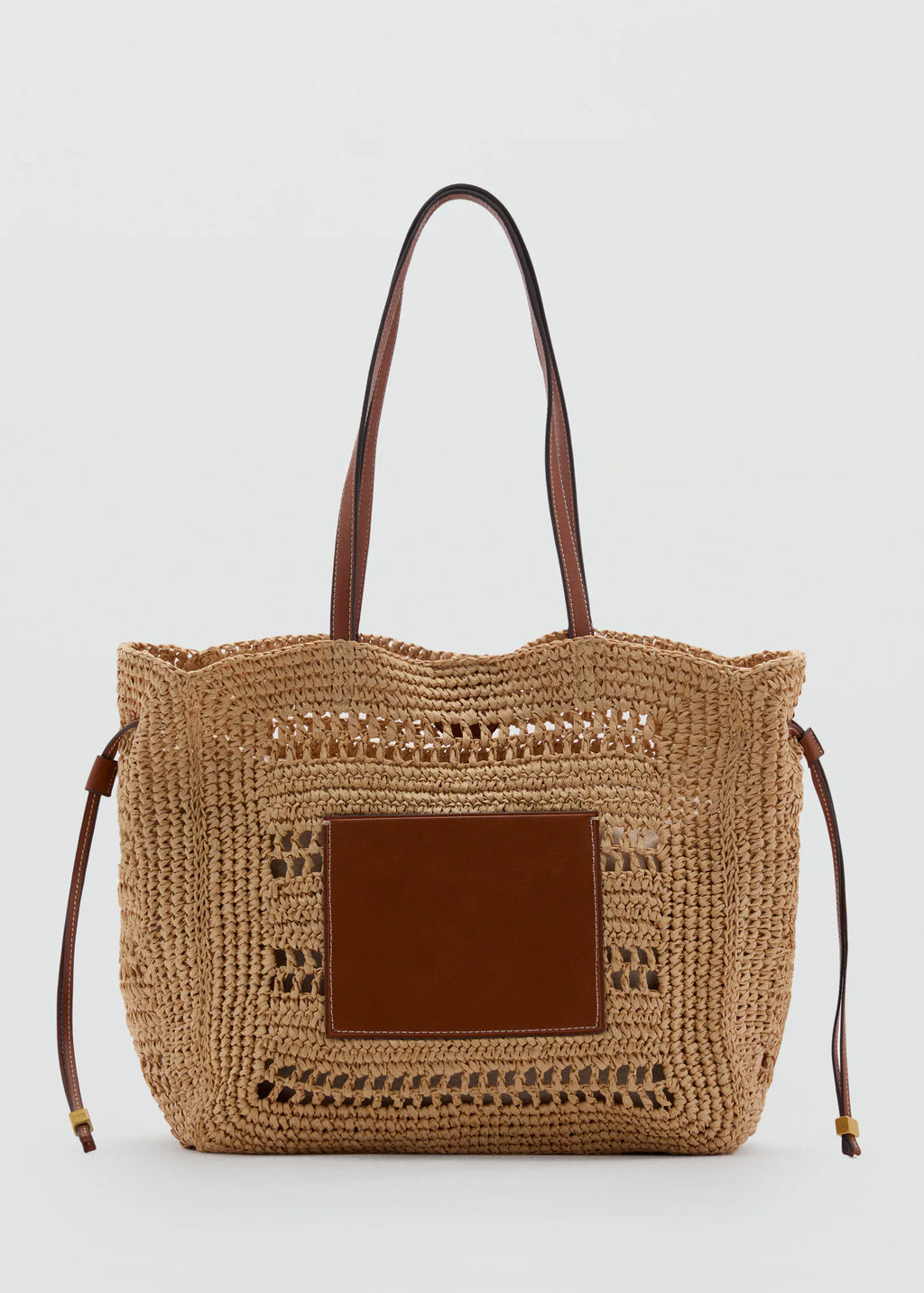 Natural Fibre Shopper Bag Leather