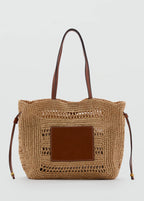 Natural Fibre Shopper Bag Leather