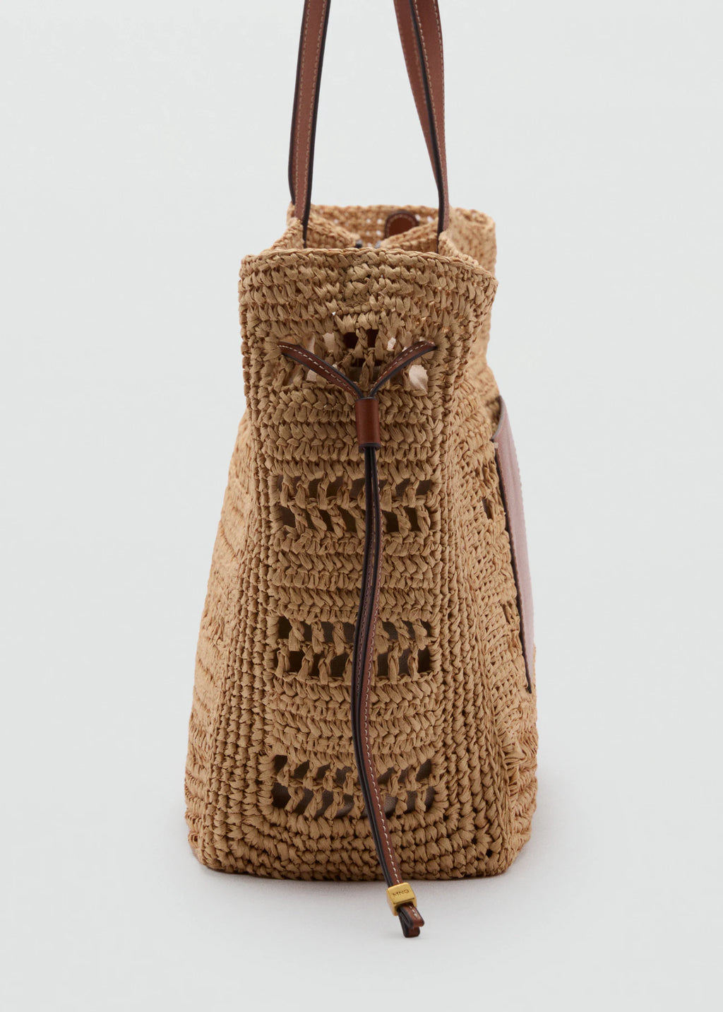 Natural Fibre Shopper Bag Leather