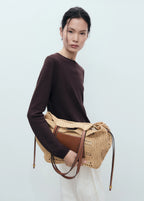 Natural Fibre Shopper Bag Leather