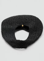 Natural Fibre Oval Shoulder Bag Black