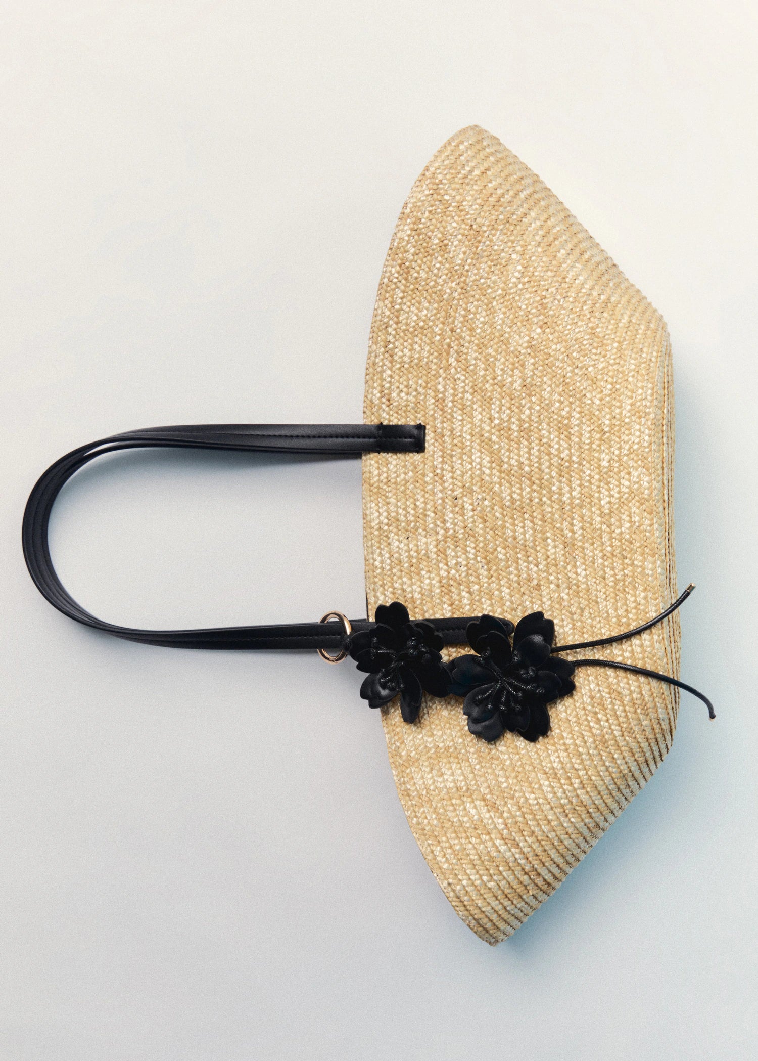 Natural Fibre Basket With Flower Charm Beige