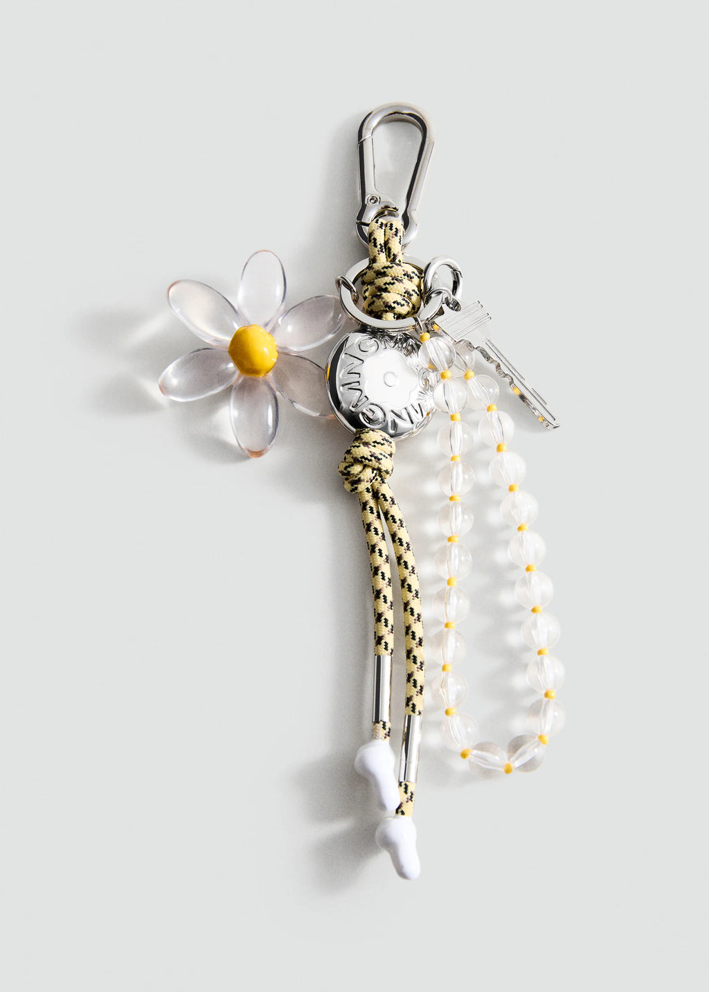 Multi Charm Daisy Keyring Pastel Yellow